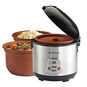 VITACLAY 2-IN-1 ORGANIC RICE N&#39; SLOW COOKER IN CLAY POT - 4 Quarts, 8 Rice Measuring Cups