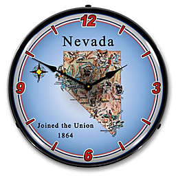 Collectable Sign & Clock   State of Nevada LED Wall Clock Retro/Vintage, Lighted