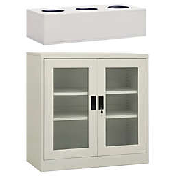 vidaXL Office Cabinet with Planter Box Light Gray 35.4