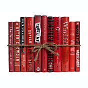 Booth & Williams Scarlet Dust Jacket Decorative Books, One Foot Bundle of Real, Shelf-Ready Books