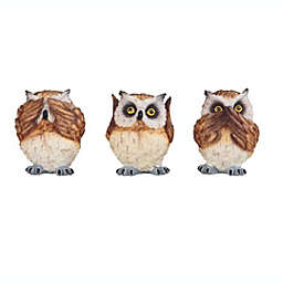 FC Design 3-Piece Hear See Speak No Evil Owl Statue Animal Home Decoration Collectible 4