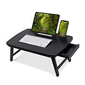 BirdRock Home Portable Sit or Stand Desk with Storage Drawer and Media Slot