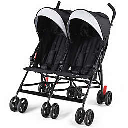 Kitcheniva Foldable Twin Baby Double Stroller Toddler Ultralight Umbrella Pushchair Black