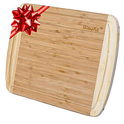 BlauKe Large Wood Cutting Board for Kitchen 14x11 inch - Bamboo Chopping Board with Juice Groove - Wooden Serving Tray