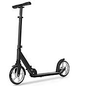 Slickblue Lightweight Folding Kick Scooter with Strap and 8 Inches Wheel-Black