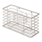 mDesign Metal Wall Mount Hair Care & Styling Tool Storage Basket