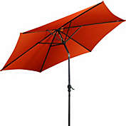 Slickblue 9 ft Patio Outdoor Umbrella with Crank-Orange