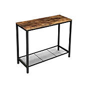 VASAGLE Industrial Console Table with Shelf Rustic Brown