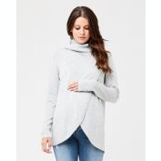 Ripe Maternity Cowl Neck Ripe Maternity Nursing Knit Silver Marle