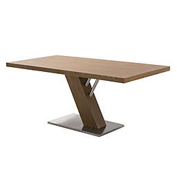Armen Living Armen Living Fusion Contemporary Dining Table In Walnut Wood Top and Stainless Steel
