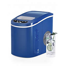 Costway Mini Portable Compact Electric Ice Maker Machine-Navy