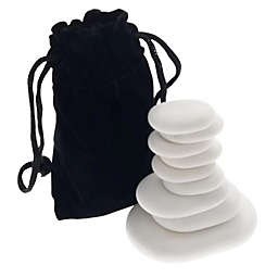 9pc Massage Marble Cold Stone Therapy Set w/Velvet Travel Case - Spa Treatment Rocks - Improve Circulation