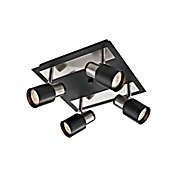 Xtricity - 4 Head Ceiling Light, 11.1&#39;&#39; Width, From the Jackson Collection, Brushed Nickel and Black