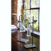 Slickblue Stem Vase with Stand (Set of 2) 14"-14.5"H Metal/Glass