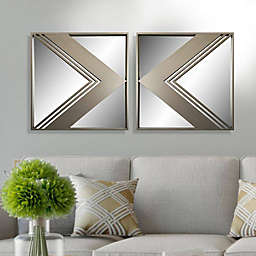 Peterson Artwares set of 2pcs metal wall decorative mirrors