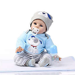 Stock Preferred 22" Mini Simulation Baby Toy in Puppy Pattern in Blue