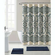 Croscill Arbor Leaves Fabric Shower Curtain Taupe Beige Plum Floral Vines 72X72" 