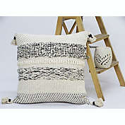 Vibhsa Modern 22" X 22" Throw Pillow for couch with Tassels