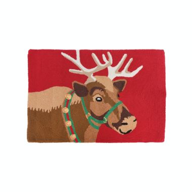 C&F Home Christmas Reindeer Hooked Rug. View a larger version of this product image.