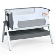 Slickblue Baby Bassinet Bedside Sleeper with Storage Basket and Wheel for Newborn-Gray
