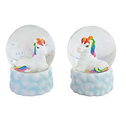 FC Design 2-Piece Rainbow Unicorn Glitter Snow Globes Set 3.25