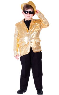 Dress Up America Fully lined Gold Sequined Blazer / Jacket For Kids - Size S (4-6)