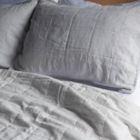 Alternate image 0 for 100% French Linen Box Stitch Quilt & Sham Set - Full/Queen - Pebble Heather/Pinstripe   BOKSER HOME