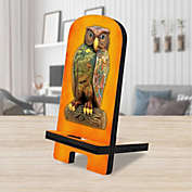The Owl Cell Phone Stand Halloween Decor Wood Mobile Tablet Holder Charging Station Organizer