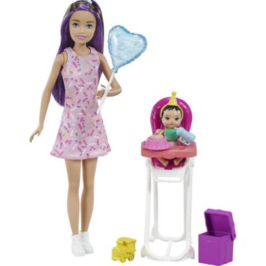 Barbie Skipper Babysitters Inc. Playset Skipper Doll, Color-Change Baby Doll, and High Chair. View a larger version of this product image.