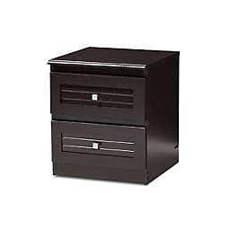 Baxton Studio  Carine Modern and Contemporary Wenge Brown Finished 2-Drawer Nightstand
