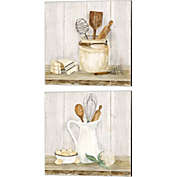 Metaverse Art Vintage Kitchen by Tara Reed 14-Inch x 14-Inch Canvas Wall Art (Set of 2)