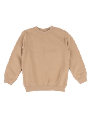 Leveret Kids Long Sleeve Sweatshirt Neutral Solid Color