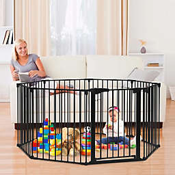 Stock Preferred 198" 8-Panel Foldable Safety Auto-Close Baby Gate in Black