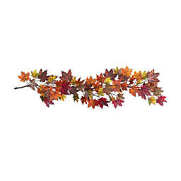 Nearly Natural 4939 Maple Leaf Garland, 60-Inch, Multicolored/Orange