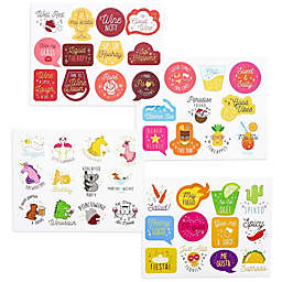 Paper Junkie 47 Pieces Stickers for Wine Glasses, Reusable Drink Markers in 4 Assorted Designs (4 Sheets)