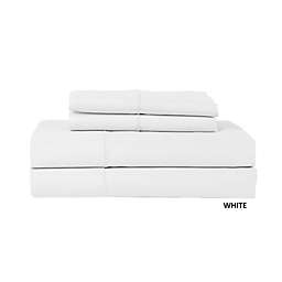 Hotel Concepts 500 Thread Count Sateen Sheet - 4 Piece Set - Queen, White