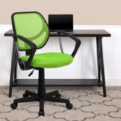 Flash Furniture Low Back Green Mesh Swivel Task Office Chair with Arms