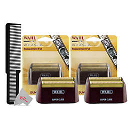 Wahl Two Packs  5 star Series Red Replacement Foil #7031-200 with Styling Flat Top Comb