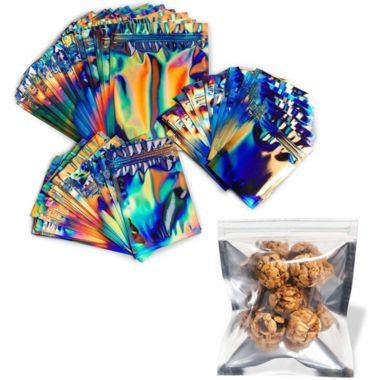 Sparkle And Bash Resealable Smell Proof Bags Holographic Chrome In 3 Sizes 1 Pack Bed Bath Beyond