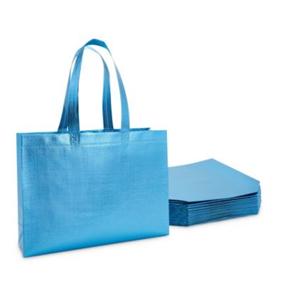 Sparkle and Bash Reusable Shopping Bags with Handles, Blue Grocery Totes (12.6 x 10 In, 20 Pack)