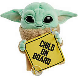 Mattel  Star Wars Grogu Plush “Child on Board" Sign +Toy, 8-in Character from The Mandalorian, Soft, Collectible Cuddle Toy & Automobile Signage