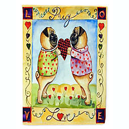 Caroline's Treasures Pug LOVE Pug Love Valentine's Day Flag Garden Size 11.25 x 15.5