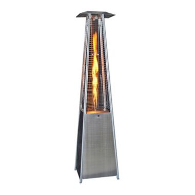 Sunheat International Contemporary Square Design Portable Propane Patio Heater with Decorative Variable Flame-Golden Hammered. View a larger version of this product image.
