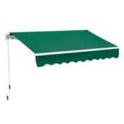 Halifax North America 8&#39; x 7&#39; Patio Manual Retractable Awning Outdoor Patio Sun Shade w/ Crank Handle Deck Window Cover  Green