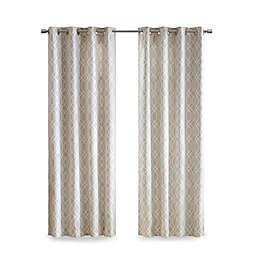 SunSmart. 100% Polyester Printed Ogee Texture Blackout Grommet Top Curtain Panel SS40-0220.
