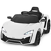 Costway-CA 12V 2.4G RC Electric Vehicle with Lights-White