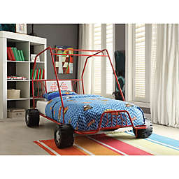 ACME Metal Go Kart Style Twin Bed, Red- Saltoro Sherpi