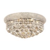 Elegant Lighting 1800 Primo Collection Flush Mount 16"D x 8"H -8 Light Chrome Finish with Royal Cut Crystals