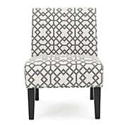 Contemporary Home Living 32" Gray and Black Geometric Armless Accent Chair