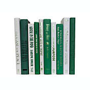 Booth & Williams White and Bright Green Team Colors Decorative Books, One Foot Bundle of Real, Shelf-Ready Books